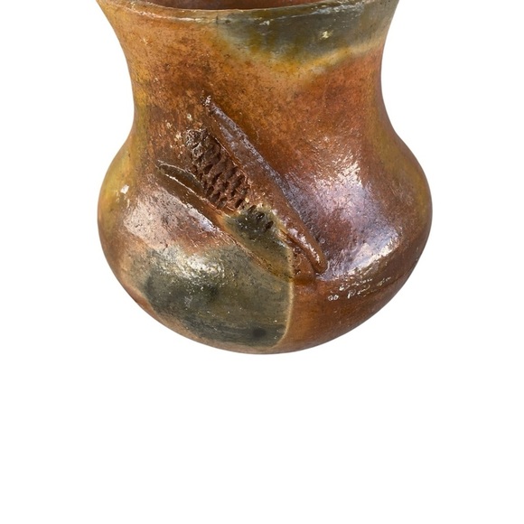 Vintage Navajo Pottery Native American Pinon Pine Pitch Glaze 5”Tall Vase Marked - Picture 3 of 12